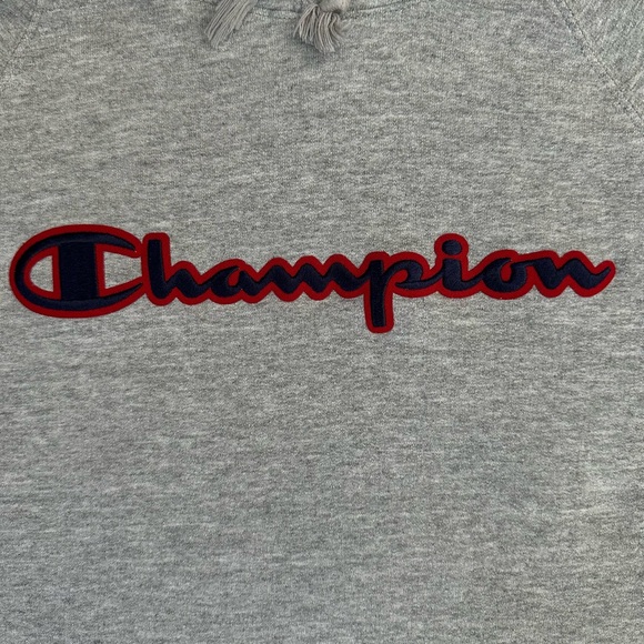 Women’s Small Champion Hoodie Sweatshirt In Gray with blue and red champion word - Picture 3 of 16